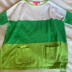 Lilly Pulitzer Green and White Tassle Sweater